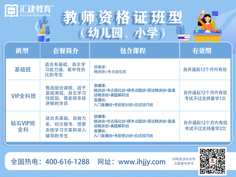 教师资格证班型（幼儿园、小学）